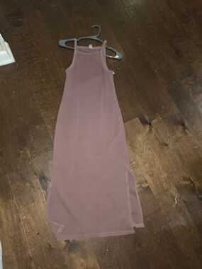 Women's Sleeveless Midi Dress in Mauve Pink